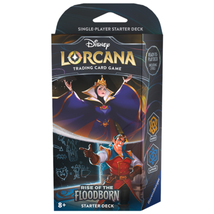 Mazo de cartas "Disney Lorcana: Rise of the Floodborn: Amber & Sapphire Starter Deck"